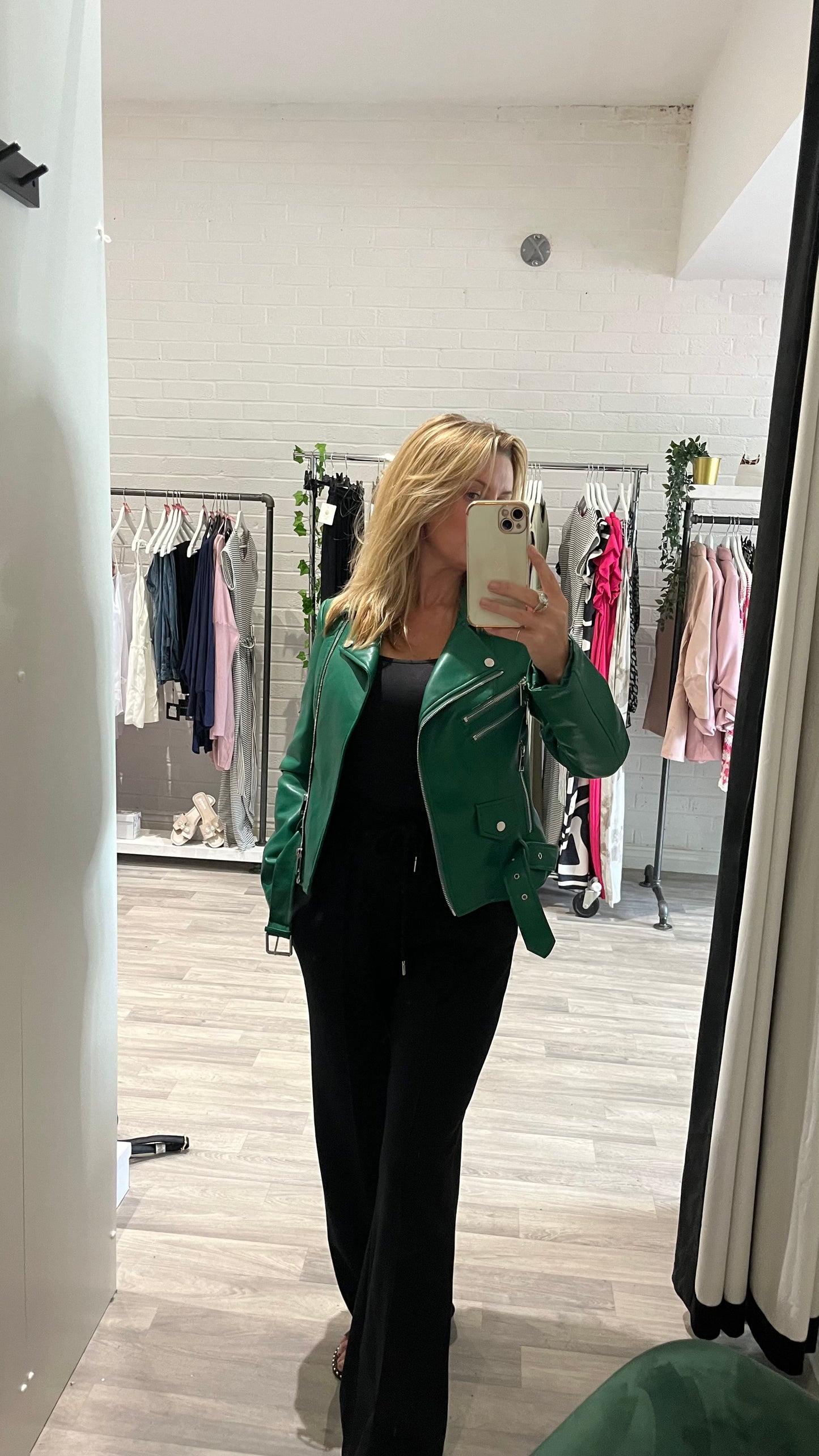 FAUX LEATHER CROPPED JACKET