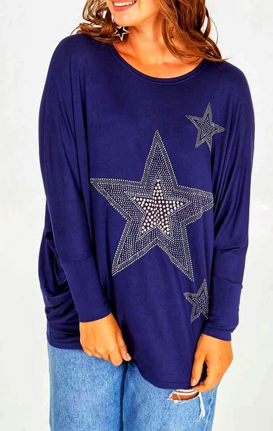 NAVY STAR BATWING TOP CURVE SIZE