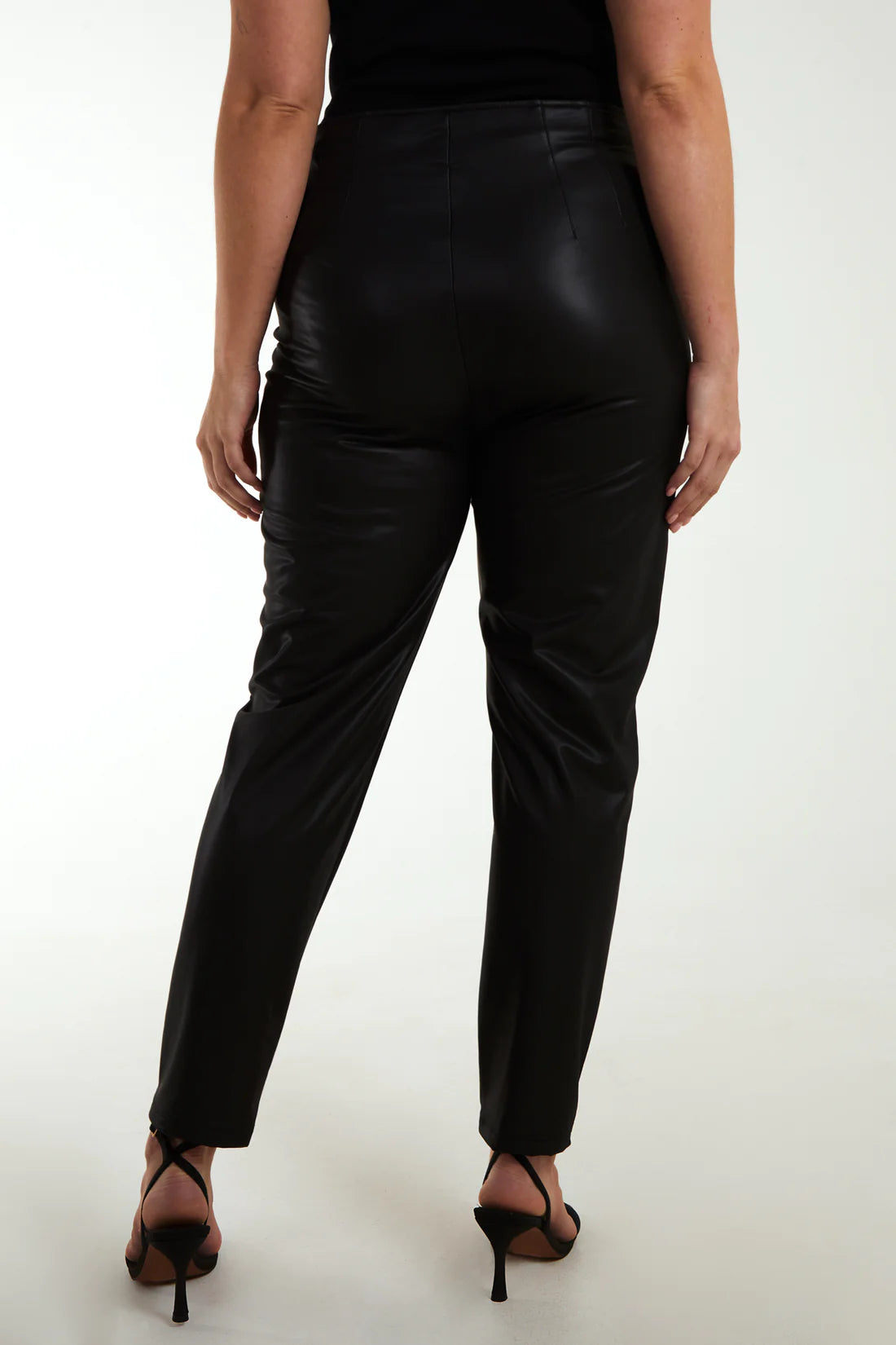 FAUX LEATHER TAILORED TROUSERS