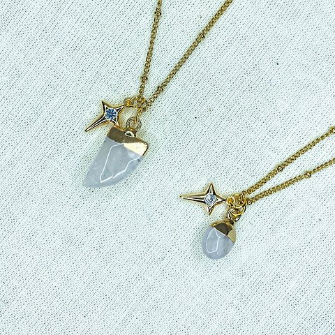 SHE IS - CLEAR QUARTZ DUO KNECKLACE