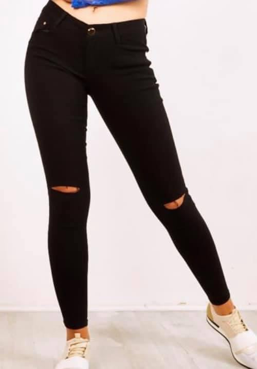 SKINNY KNEE SLIT JEANS