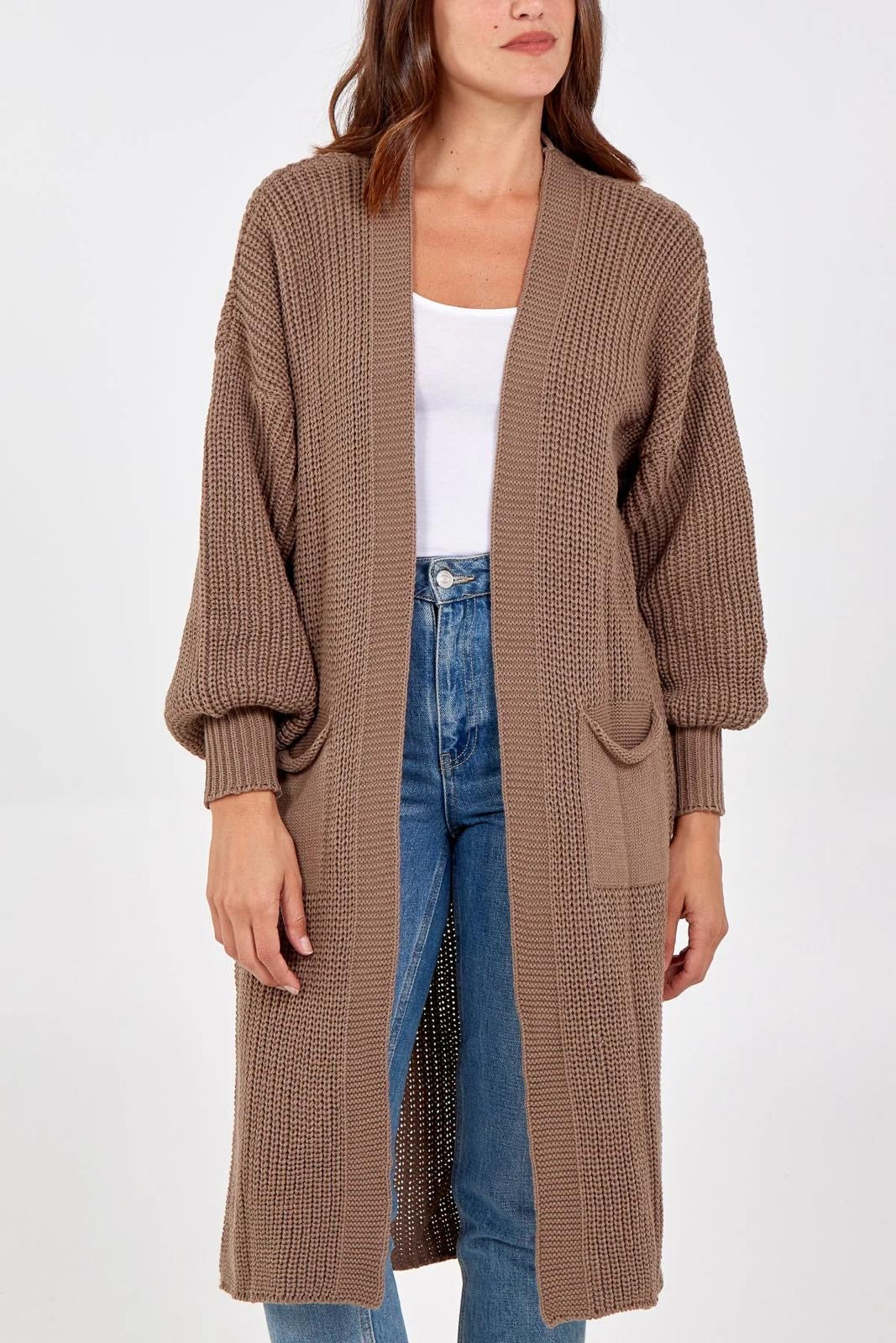 CHUNKY KNIT LONGLINE CARDIGAN