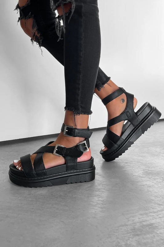 LOLA BLACK CHUNKY SANDAL