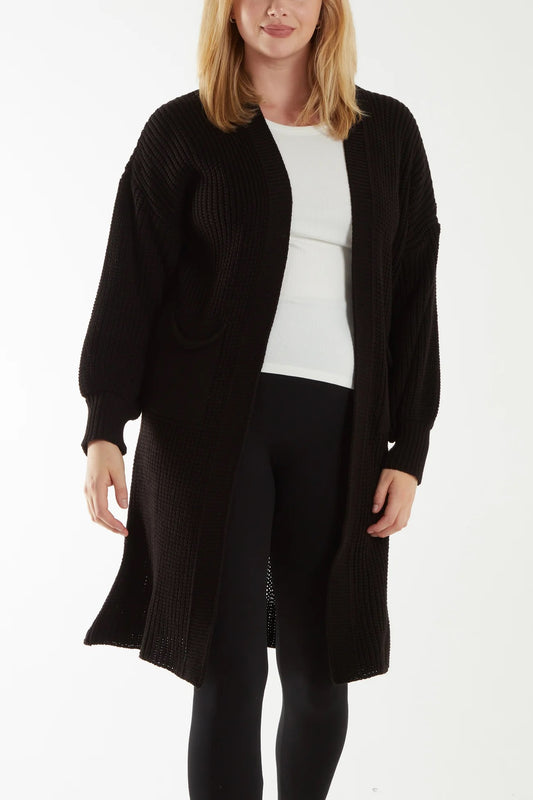 CHUNKY KNIT LONGLINE CARDIGAN